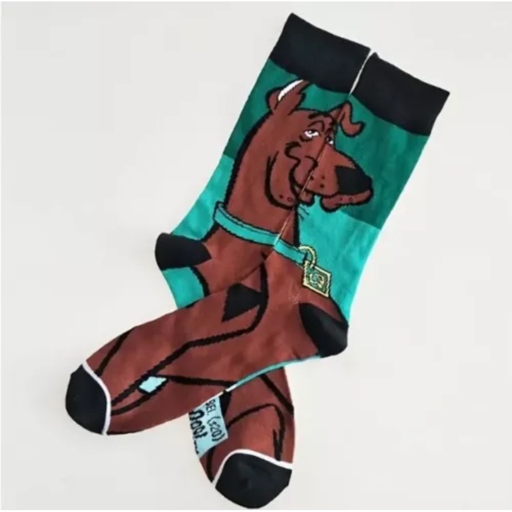 Scooby Doo Dog Animated Cartoon Novelty Adult Crew Socks- One Size- Fits Most